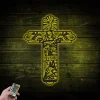 Personalized Jesus Cross Metal Wall With Led Lights, God Metal Sign, Christian Metal Wall Art Decor, Metal Crucifix, Religious Decor, Church Gift