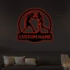 Personalized Kickboxing Sport Monogram Metal Sign Art With Led Lights, Custom Kickboxing Sport Metal Sign, Hobbie Gifts, Sport Gift, Birthday Gift