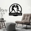 Personalized Kickboxing Sport Monogram Metal Sign Art With Led Lights, Custom Kickboxing Sport Metal Sign, Hobbie Gifts, Sport Gift, Birthday Gift