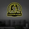 Personalized Kickboxing Sport Monogram Metal Sign Art With Led Lights, Custom Kickboxing Sport Metal Sign, Hobbie Gifts, Sport Gift, Birthday Gift