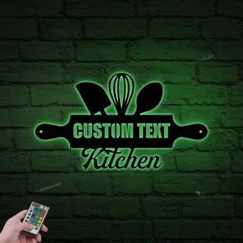 Personalized Kitchen Custom Name Cooking Tools With Led Lights, Chef Decoration For Living Room, Gift For Mom, Mother's Day Gift
