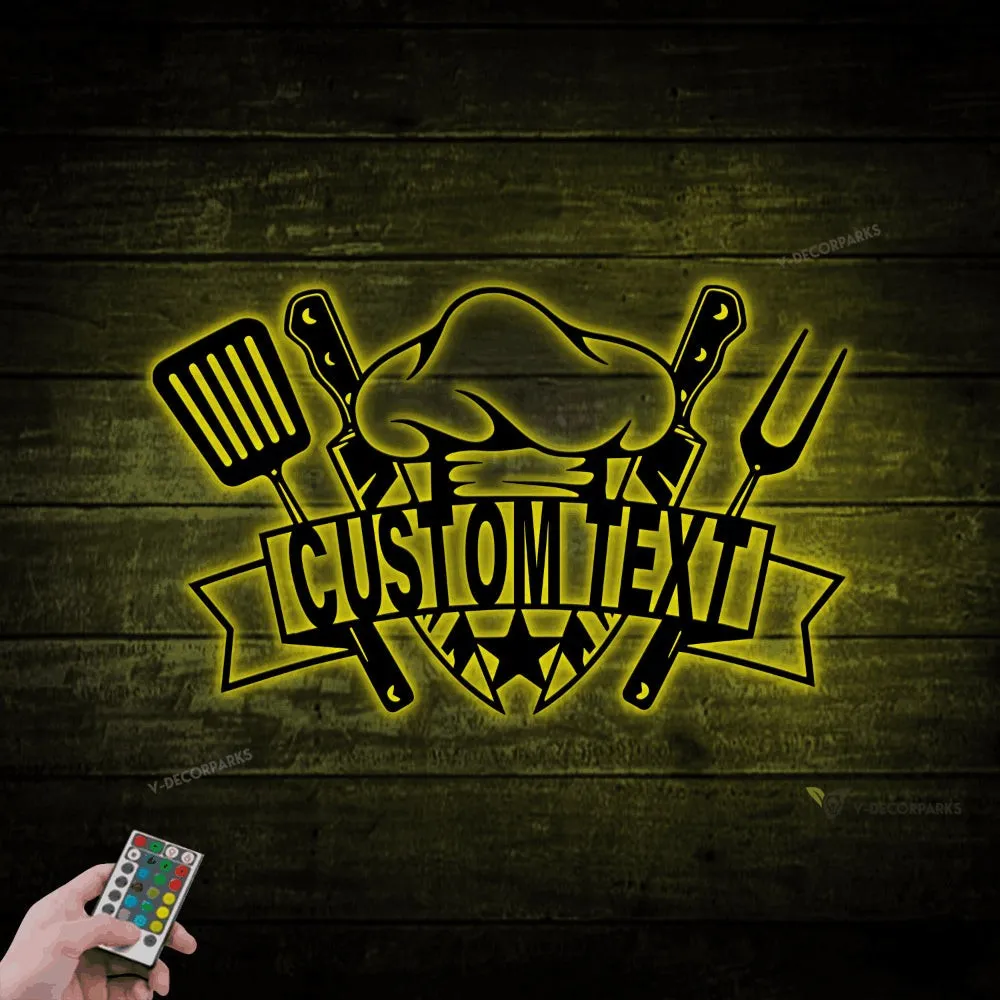 Personalized Kitchen Signs With Led Lights, Kitchen Wall Art, Kitchen Wall Decor, Sign For Kitchen, Nana's Kitchen Sign, Cooking Decor