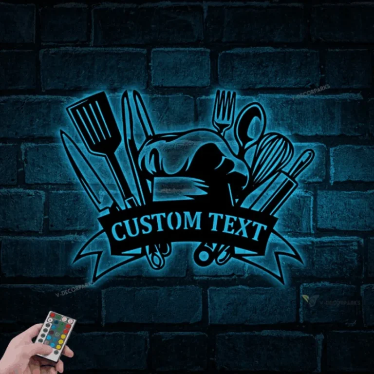 Personalized Kitchen Signs With Led Lights, Kitchen Wall Art, Kitchen ...