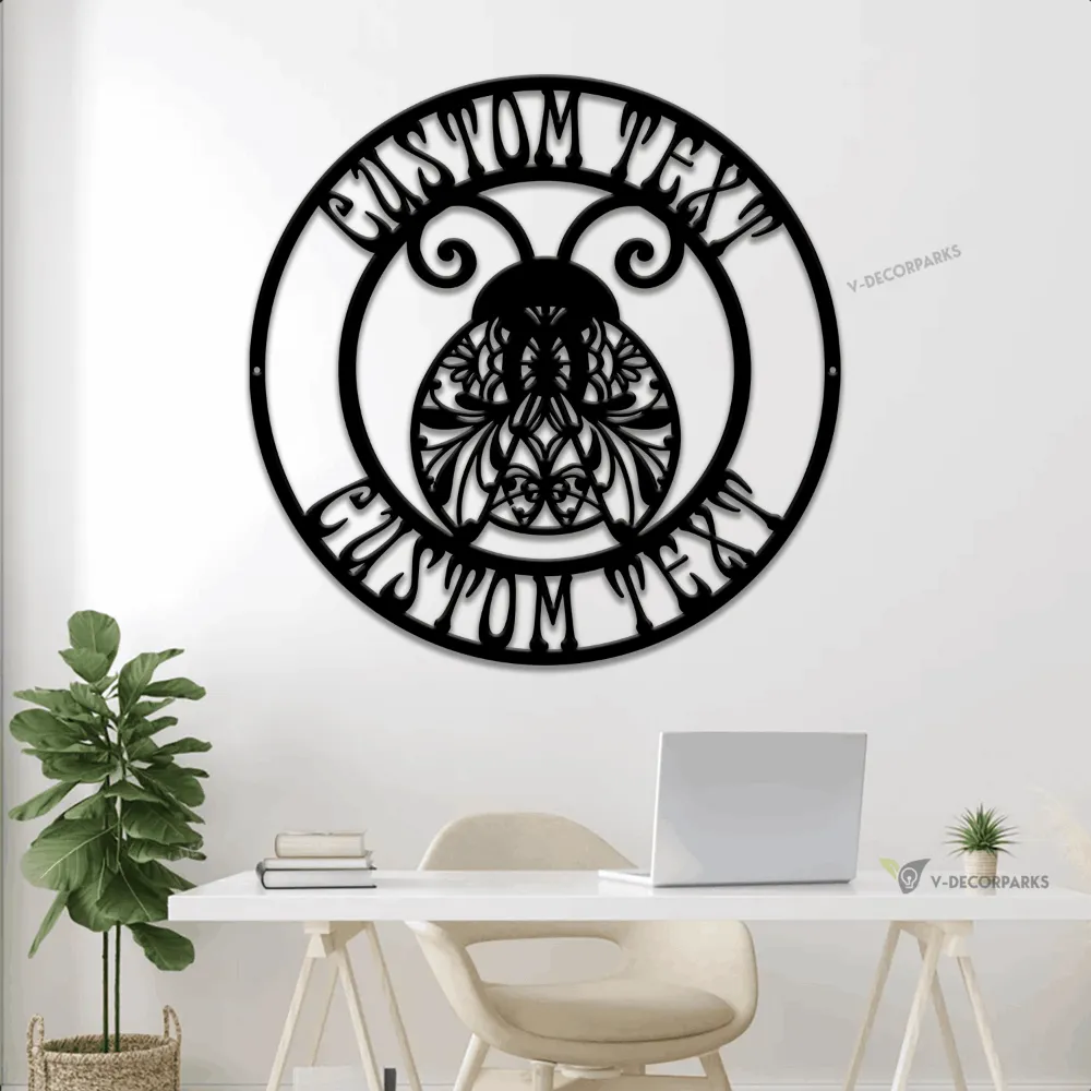Personalized Ladybug Metal Sign With Led Lights, Custom Wall Art For Outdoor Garden Decor, Gardener Gift, Mothers Day Gift, New Home Gift