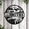 Personalized Lake Sign With Led Lights, Lakee Metal Wall Decor, Last Name Lake House Sign, Outdoor Personalized Lake Decor, Family Name Lake Sign