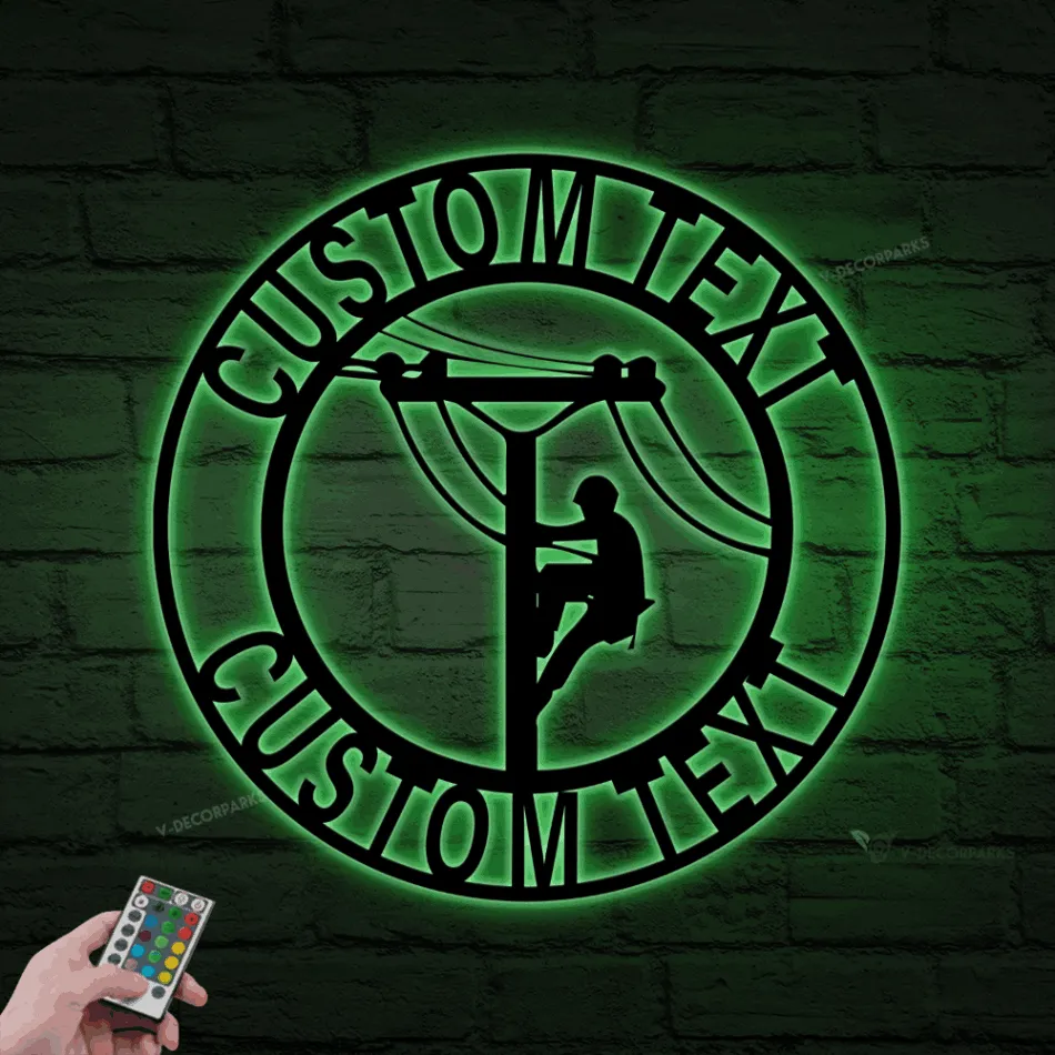 Personalized Lineman Electrical Sign, Linemen Led Lights Sign, Journeyman, Ibew Wall Art, Electrical Decor, Power Lineman Sign, Lineman Gift