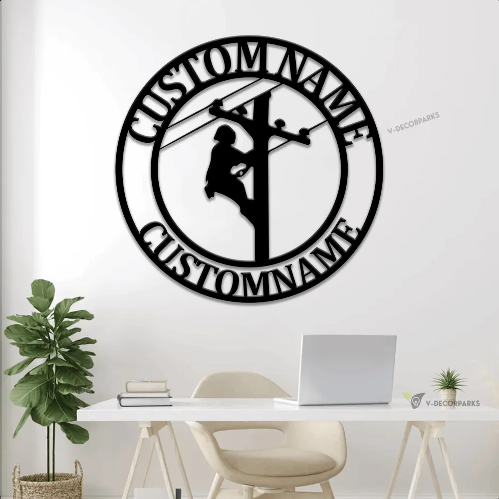 Personalized Lineman Electrician Sign, Linemen Led Lights Sign, Journeyman, Ibew Wall Art, Electrical Decor, Power Lineman Sign, Lineman Gift