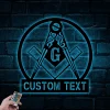 Personalized Mason Metal Sign With Led Lights, Custom Masonic Name Sign, Freemasonry Home Decor, Gift For Dad, Mason Signs