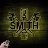 Personalized Mechanic Monogram Metal Sign With Led Lights, Custom Mechanic Wall Art For Decor, Father's Day Gift, Birthday Gift, Gift For Him