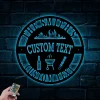 Personalized Metal Bbq Led Lights Sign, Metal Barbecue Sign, Metal Bar And Grill Sign, Custom Bar And Grill Sign, Custom Backyard Sign, Backyard Sign