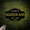 Personalized Metal Bar Sign With Led Lights, Custom Bar Sign Last Name Sign Bar Cart Sign Bourbon Bar Sign Established Sign Open Bar Sign