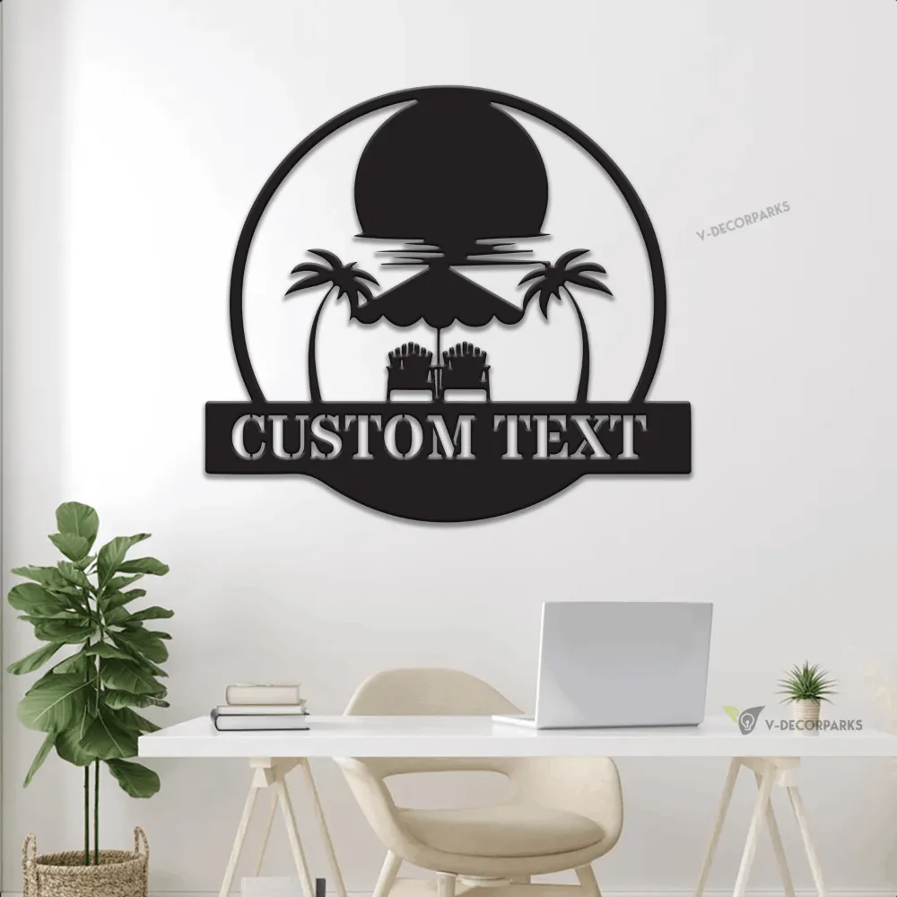 Personalized Metal Beachhouse Sign With Led Lights, Metal Poolhouse Sign, Metal Pool Sign, Beach Condo Sign, Beach Airbnb Decor, Bar And Grill Sign