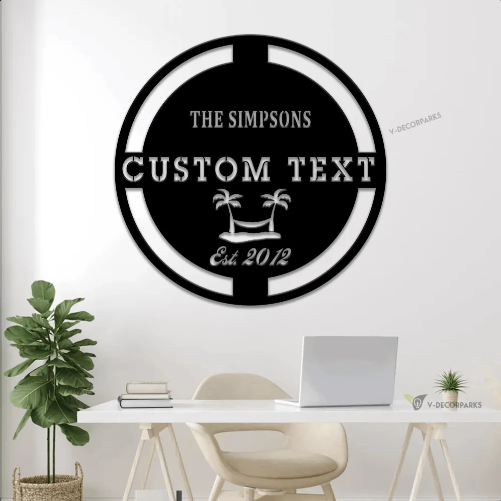 Personalized Metal Beachhouse Sign With Led Lights, Metal Swimming Pool Sign, Metal Beach Sign, Beach Condo Sign, Beach Airbnb Decor