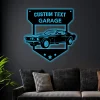 Personalized Metal Car Led Lights Sign, Car Signs For Garage, Car Name Sign, Classic Car Sign, Garage Metal Sign, Man Cave Sign, Mechanic Gifts