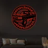Personalized Metal Led Lights Car Sign, Car Signs For Garage, Car Name Sign, Muscle Car, Garage Metal Sign, Man Cave Sign, Mechanic Gifts, Work Shop