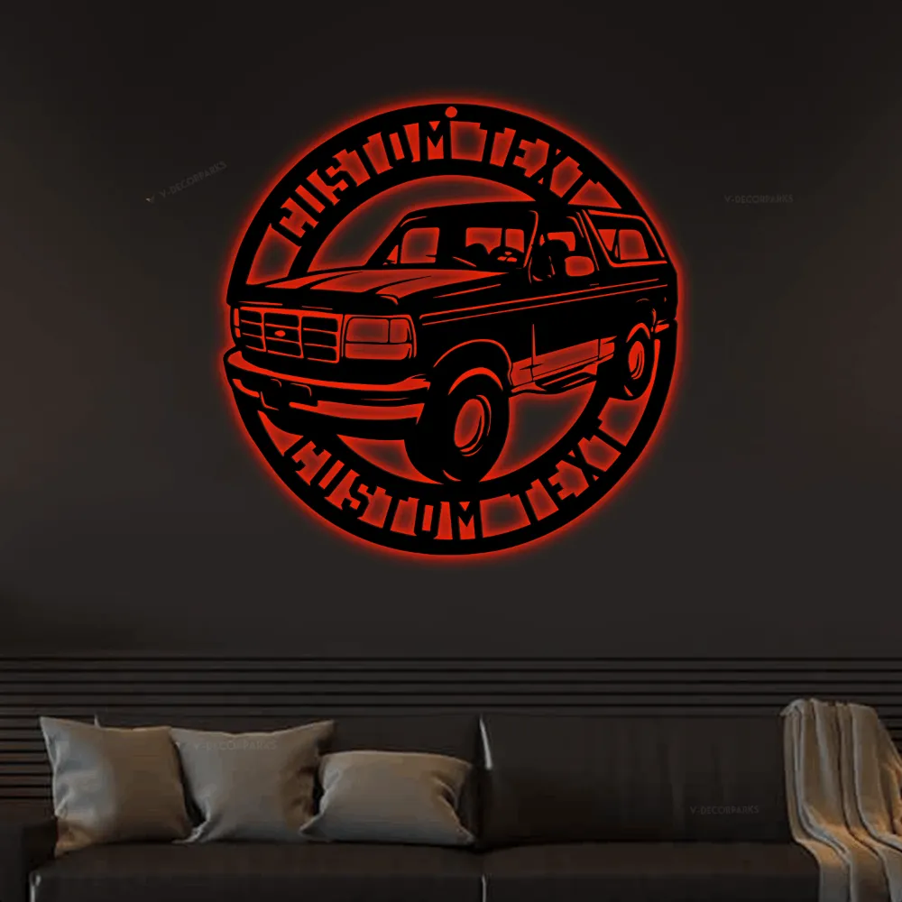 Personalized Metal Led Lights Car Sign, Car Signs For Garage, Car Name Sign, Muscle Car, Garage Metal Sign, Man Cave Sign, Mechanic Gifts, Work Shop