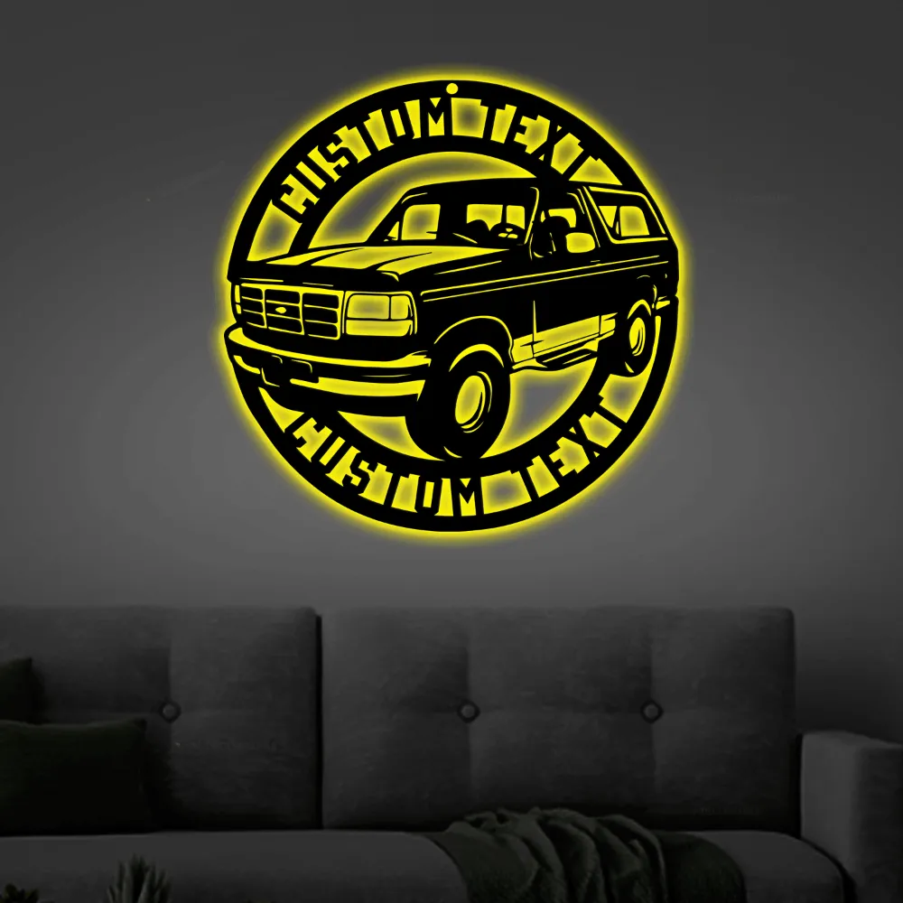 Personalized Metal Led Lights Car Sign, Car Signs For Garage, Car Name Sign, Muscle Car, Garage Metal Sign, Man Cave Sign, Mechanic Gifts, Work Shop