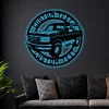 Personalized Metal Led Lights Car Sign, Car Signs For Garage, Car Name Sign, Muscle Car, Garage Metal Sign, Man Cave Sign, Mechanic Gifts, Work Shop
