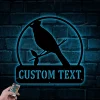 Personalized Metal Cardinal Sign With Led Lights, Metal Bird Sign, Custom Bird Sign, Cardinal Sign, Cardinal Wall Art, Family Name Sign, Metal Patio