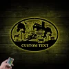 Personalized Metal Farm Sign With Led Lights, Hanging Farm Scene Metal Art, Outdoor Barn Animal Tractor Sign, Father's Day Gift, Farmhouse Decor