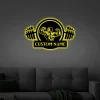 Personalized Metal Gym Sign With Led Lights, Custom Gym Business Name Sign, Gym Sign, Home Workout Name Sign, Gift For Workout Lover
