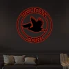 Personalized Metal Pelican Sign With Led Lights, Customizable Door Hanger Or Wall Art, Pelican Sign, Last Name Sign, Metal Sign, Lake House Sign