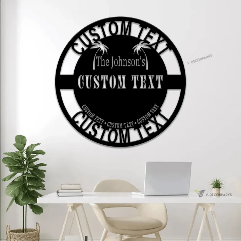 Personalized Metal Poolside Sign With Led Lights, Metal Swimming Pool Sign, Metal Backyard Sign, Custom Backyard Sign, Custom Poolside Sign