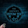 Personalized Metal Poolside Sign With Led Lights, Metal Swimming Pool Sign, Poolhouse Sign, Custom Backyard Sign, Custom Poolside Sign, Backyard Sign