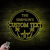 Personalized Metal Poolside Sign With Led Lights, Metal Swimming Pool Sign, Poolhouse Sign, Custom Backyard Sign, Custom Poolside Sign, Backyard Sign