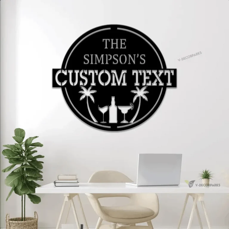 Personalized Metal Poolside Sign With Led Lights, Metal Swimming Pool Sign, Poolhouse Sign, Custom Backyard Sign, Custom Poolside Sign, Backyard Sign