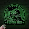 Personalized Metal Train With Led Lights, Custom Railroad Train Metal Artwork, Rail Track Rgb Light Decor, Locomotive Sign, Train Room Decor