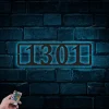Personalized Minimalist Classic Address Metal Sign With Led Lights, Custom House Number Wall Art For Home Decor, Housewarming, New Home Gift