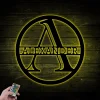 Personalized Minimalist Monogram Metal Sign With Led Lights, Custom Last Name Metal Art, House Decor, New Home, Housewarming, Wedding Gift