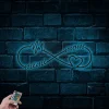 Personalized Mother Metal Wall Art With Led Lights, Infinity Sign With Custom Name For Decor, Mother's Day, Birthday Gift For Mom, Mum, Mommy
