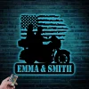 Personalized Motorcycle Couple Metal Sign With Led Lights, Motorcycle Couple Wall Decor Biker Couple