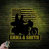 Personalized Motorcycle Couple Metal Sign With Led Lights, Motorcycle Couple Wall Decor Biker Couple