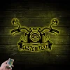 Personalized Motorcycle Metal Sign With Led Lights, Motorcycle Metal Wall, Motorcycle Garage Decor, Biker Name Sign, Biker Home Decor