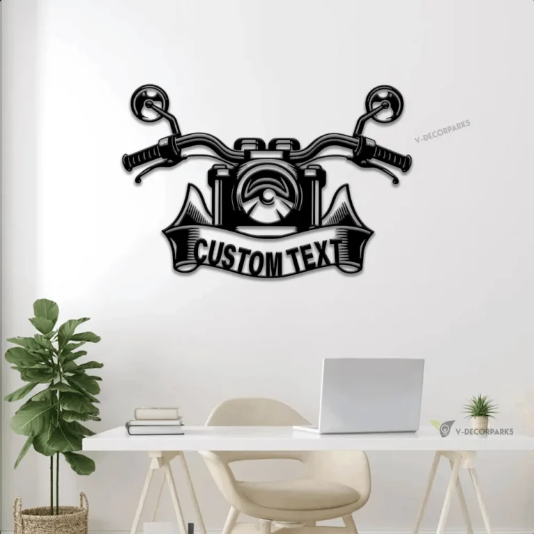 Personalized Motorcycle Metal Sign With Led Lights, Motorcycle Metal Wall, Motorcycle Garage Decor, Biker Name Sign, Biker Home Decor