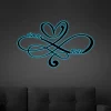 Personalized Name Infinity Heart Valentines Day Metal Sign With Led Lights, Custom Home Decor Gift For Him, Her, Couple, Newly Engaged Gifts