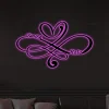 Personalized Name Infinity Heart Valentines Day Metal Sign With Led Lights, Custom Home Decor Gift For Him, Her, Couple, Newly Engaged Gifts