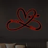 Personalized Name Infinity Heart Valentines Day Metal Sign With Led Lights, Gift For Him, Her, Couples, Anniversary