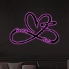 Personalized Name Infinity Heart Valentines Day Metal Sign With Led Lights, Gift For Him, Her, Couples, Anniversary