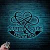 Personalized Name Sign Metal Heart And Infinity Sign With Led Lights, Wedding Welcome Sign, Custom Family Established Sign, Family Name Sign