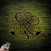 Personalized Name Sign Metal Heart And Infinity Sign With Led Lights, Wedding Welcome Sign, Custom Family Established Sign, Family Name Sign