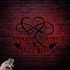 Personalized Name Sign Metal Heart And Infinity Sign With Led Lights, Wedding Welcome Sign, Custom Family Established Sign, Family Name Sign