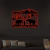 Personalized Nature Wildlife Bear Family Metal Sign With Led Lights, Custom Nature Wall Art, Bears Steel Sign Monogram, Wildlife Bears Wall Decor