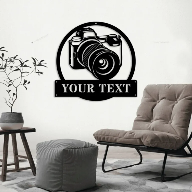 Personalized Photographer Monogram Metal Sign Art With Led Lights, Custom Photographer Metal Sign, Hobbie Gifts, Sport Gift, Birthday Gift