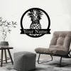 Personalized Pineapple Metal Sign With Led Lights, Housewarming Gift - Personalized Metal Sign, Custom Metal Decor, Metal Sign, Pineapple Decor