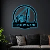 Personalized Pipelayer With Operator Monogram Metal Sign Art With Led Lights, Pipelayer Monogram Metal Sign Operator Lover Sign Decoration