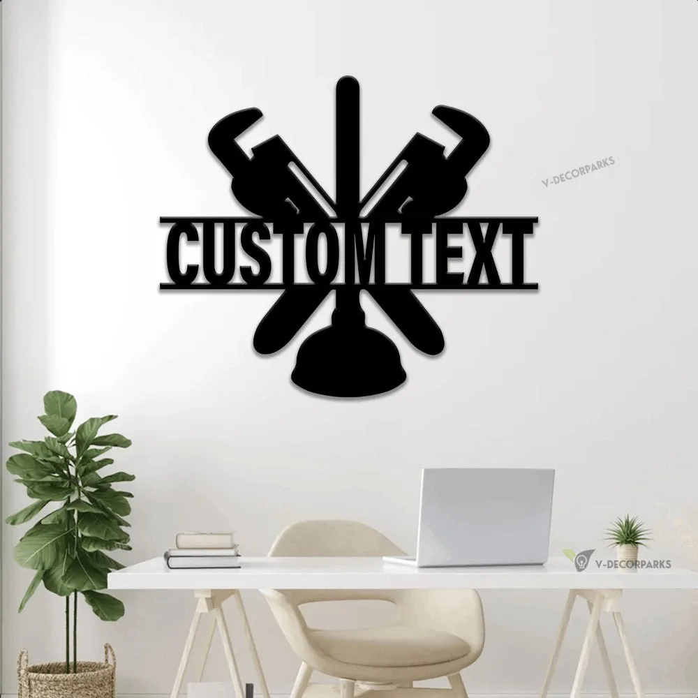 Personalized Plumber Tools Metal Wall With Led Lights, Plumber Dad Gift, Gift For Dad, Daddy's Tools Sign, Mancave Decor, Gift For Plumber